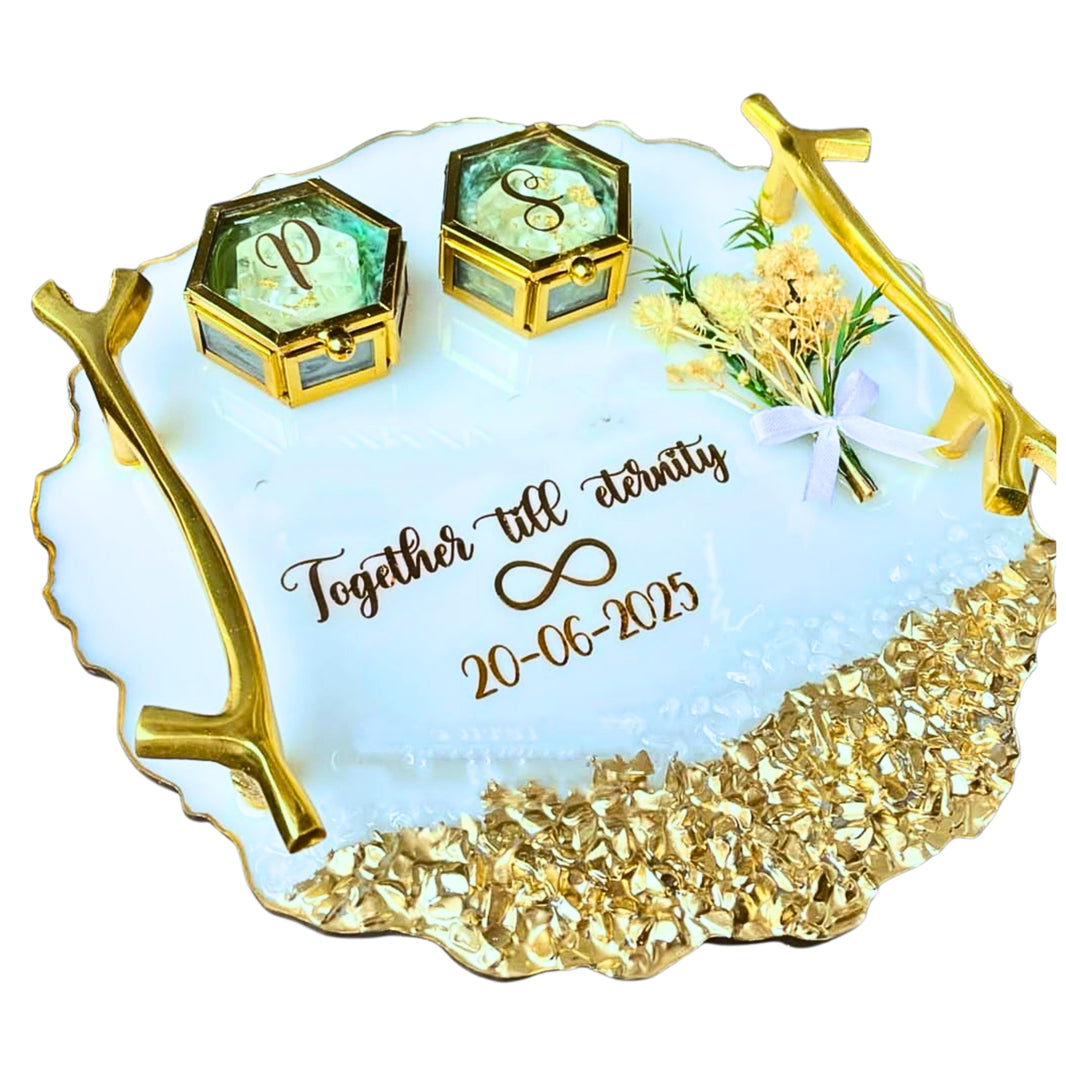 LAXMI MATA – Engagement Ring Platter (Resin Material) | Premium Quality, Handmade with Care, Authentic, Durable | Pack of 1 Pics
