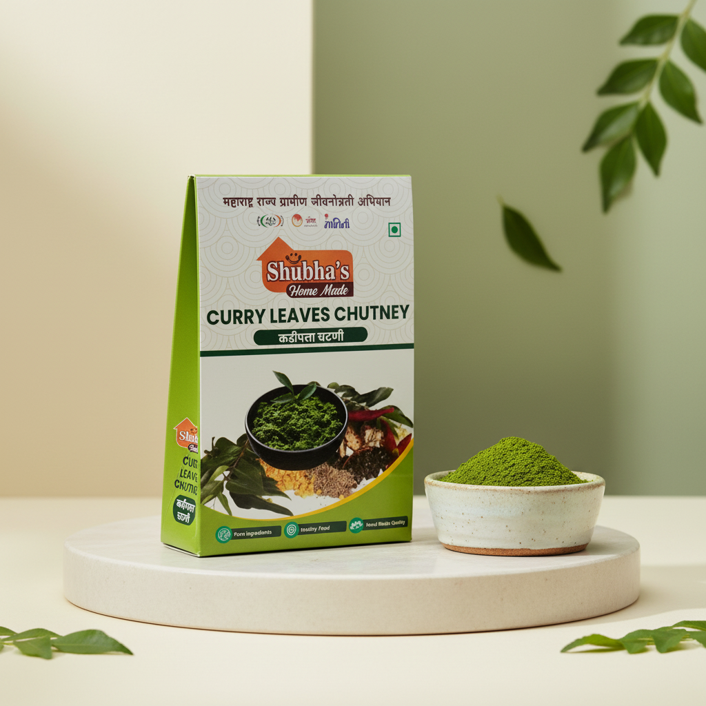 Shubhas Home Made, Kadipata Chutney, Vitahi SHG, Natural Ingredients, No Artificial Essence, Pack of 100 gm