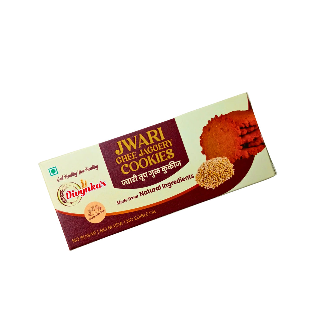 DIVYNKA Jawari Cookies – Healthy, Handcrafted Cookies with Organic Jaggery, No Maida, No Artificial colour, Pack of 100 gm