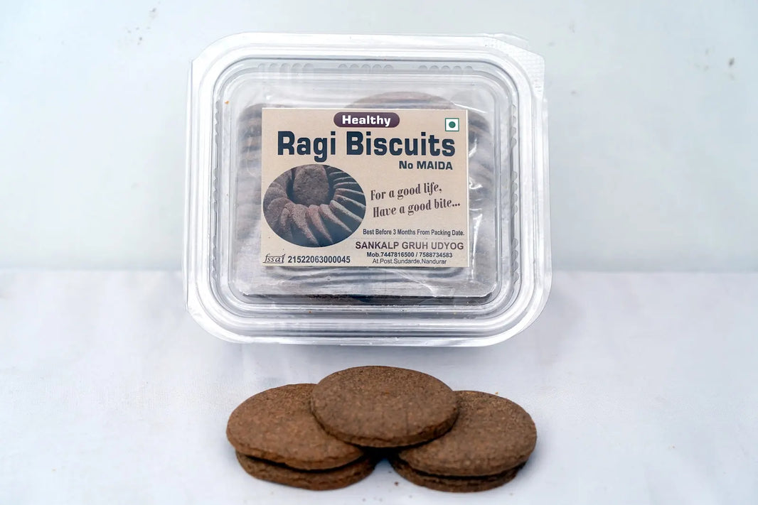 SANKALAP Ragi Biscuits Pack of 200 g Traditional Nachani Healthy Crunchy Snack Premium Quality Nutritious Millet Cookies Tea Time Snack