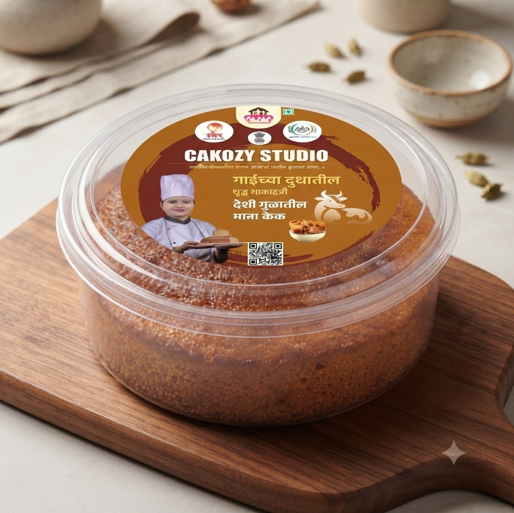 CAKOZY STUDIO Premium Cow Milk Mava Cake Traditional Indian Bakery Dessert Fresh Homemade Style 250 gm Pack Of 1 Handcrafted Sweet Delicacy