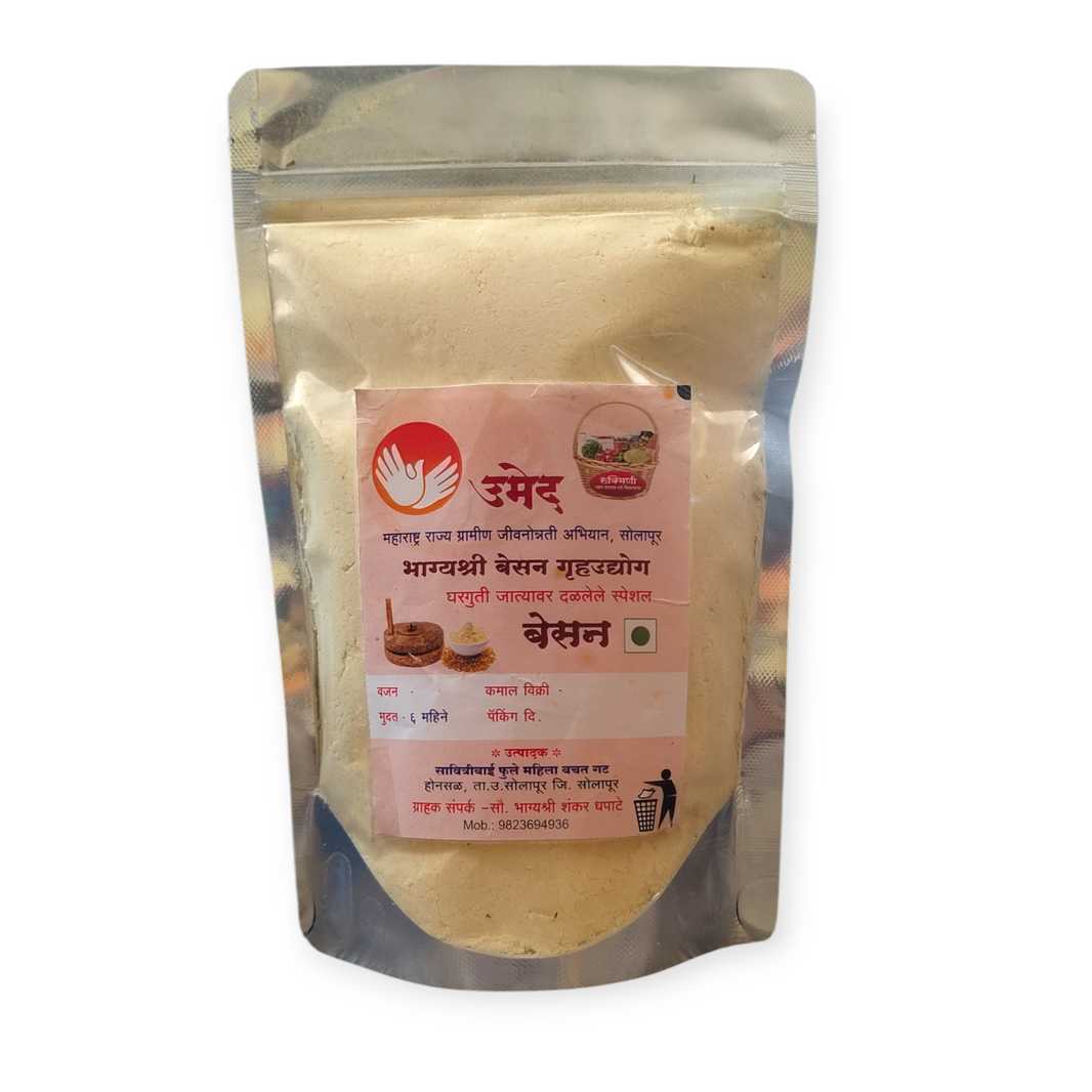 BHAGYASHREE GRUH UDYOG Besan Fine Ground Chana Dal Flour Smooth Texture For Cooking Snacks Bhaji Pakora And Traditional Sweets 250gm
