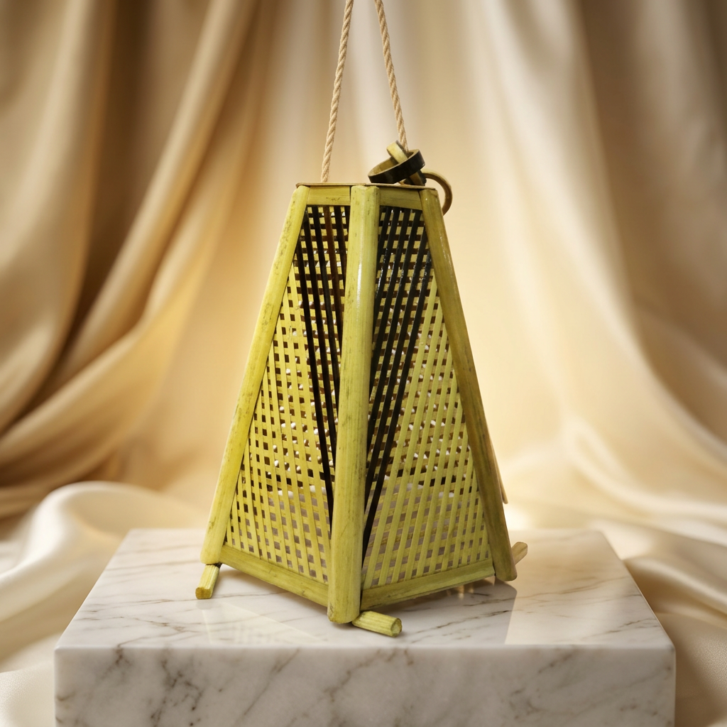 DIKSHA BAMBOO ART, Bamboo Lamp, Natural Wood, Local Craftsmanship