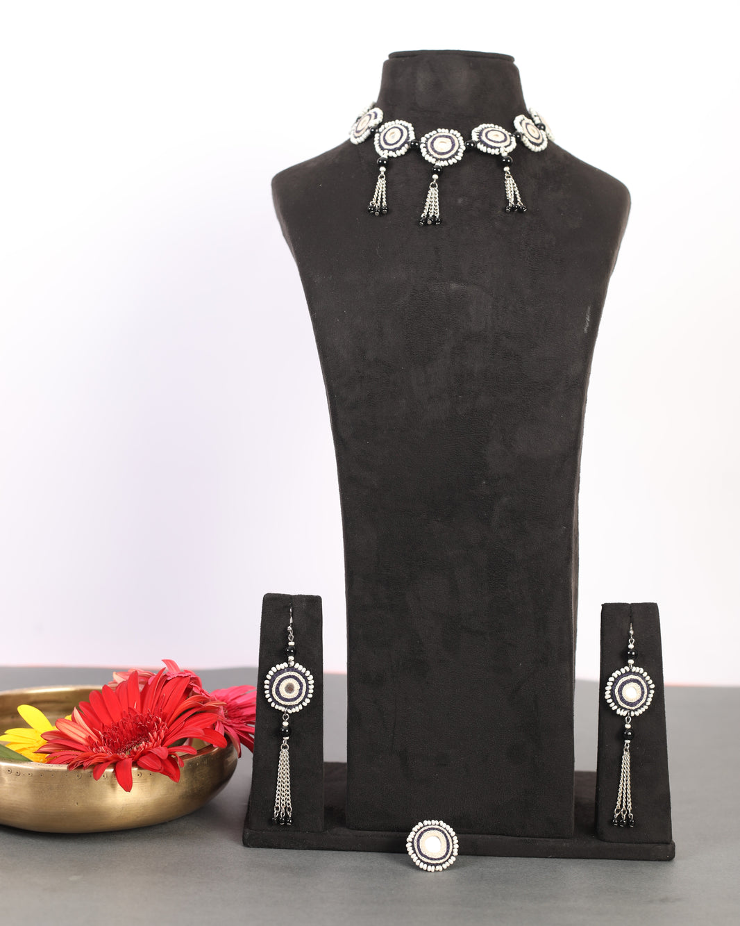 PENO Pack Of 1 Item Handcrafted Banjara Black Choker Rich Textile Detailing Traditional Folk Ethnic Jewellery
