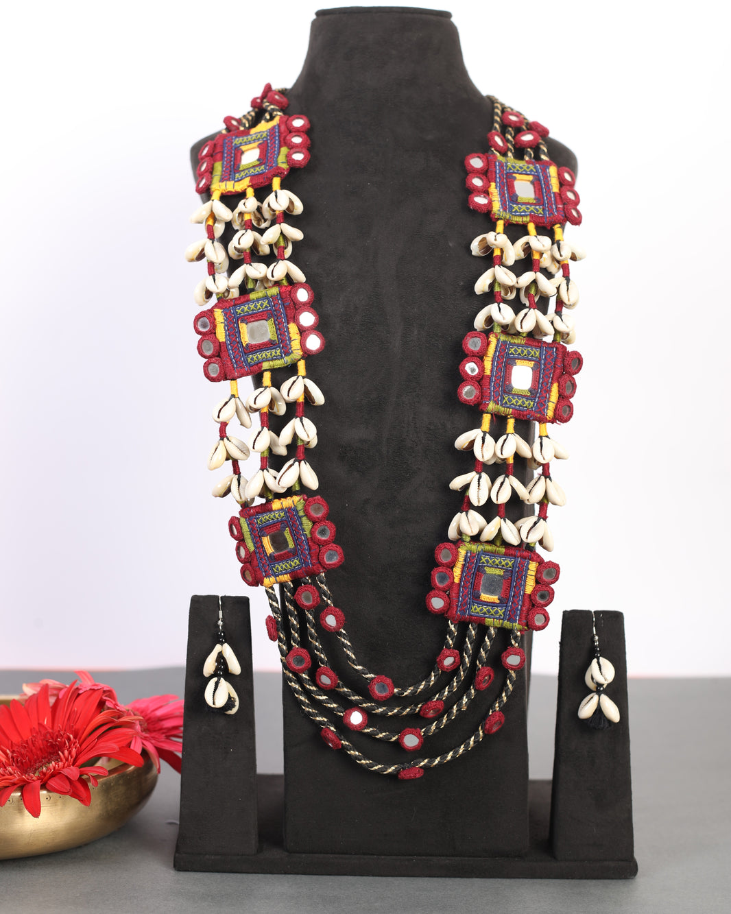 PENO J Reliance Red Pack Of 1 Item Handcrafted Banjara Ethnic Accessory Vibrant Red Textile Traditional Folk Craft