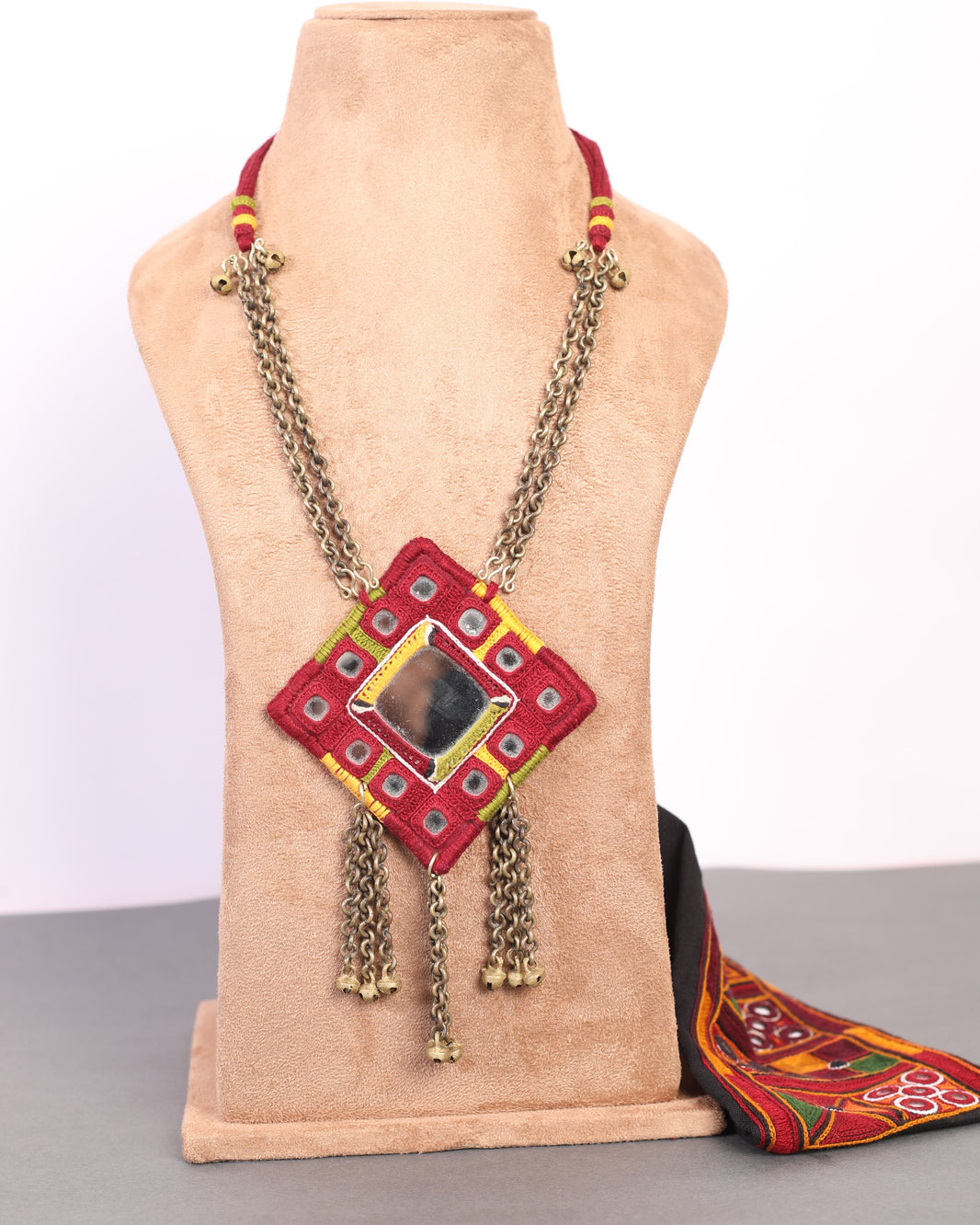 PENO Trangale with Chain Latkan Pack Of 1 Item Handcrafted Banjara Jewellery Traditional Textile Chain Latkan Colourful Ethnic Accessory