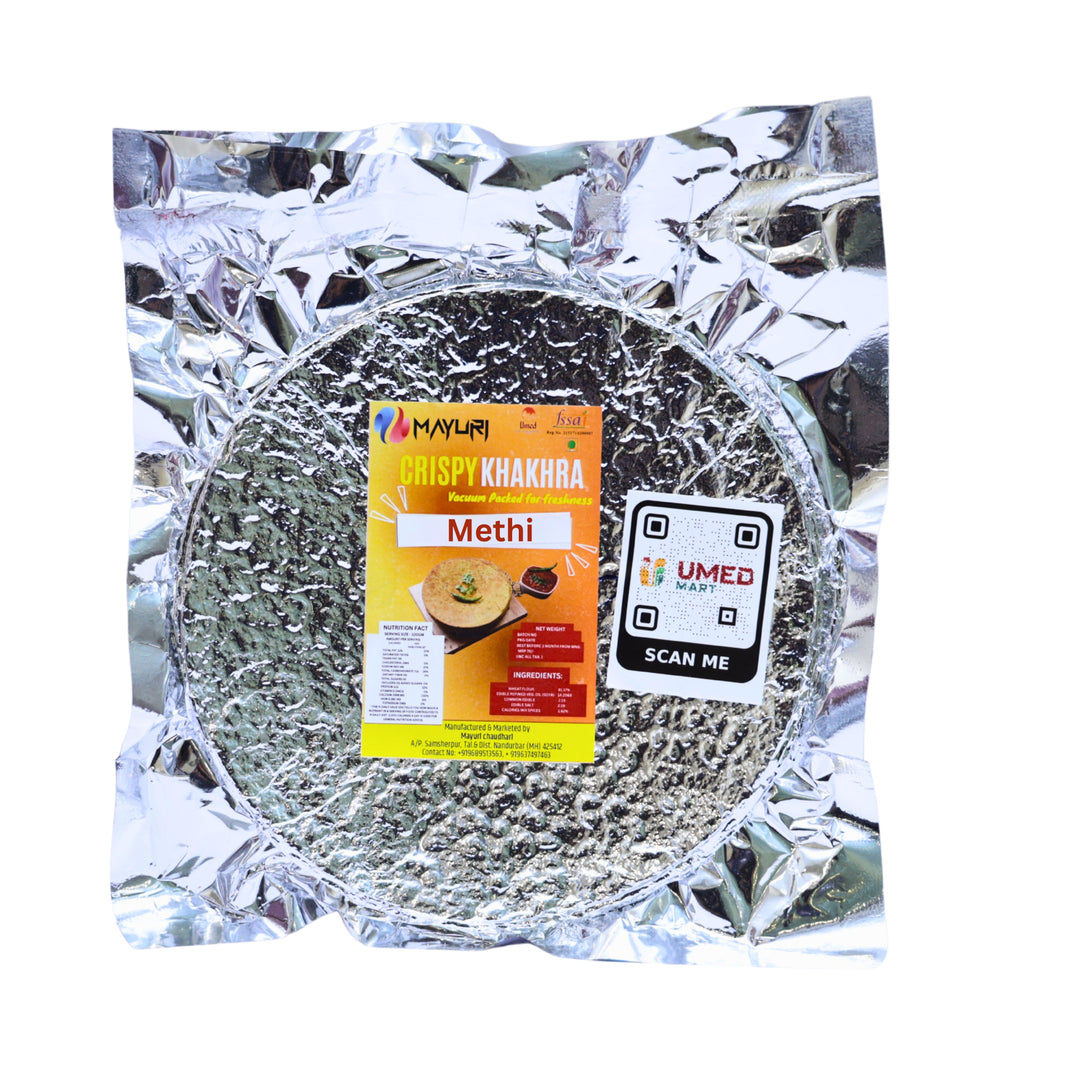 MAYURI,Methi Khakra, Jay Aambe, Free Made By Natural Ingredients, No Artificial Chemicals, Pack Of 200 Gm