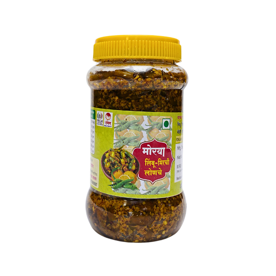 MORYA, Limbu Mirchi, Lemon-Chili Pickle, Natural Ingredient, No Artificial Essence, Pack of 500 gms