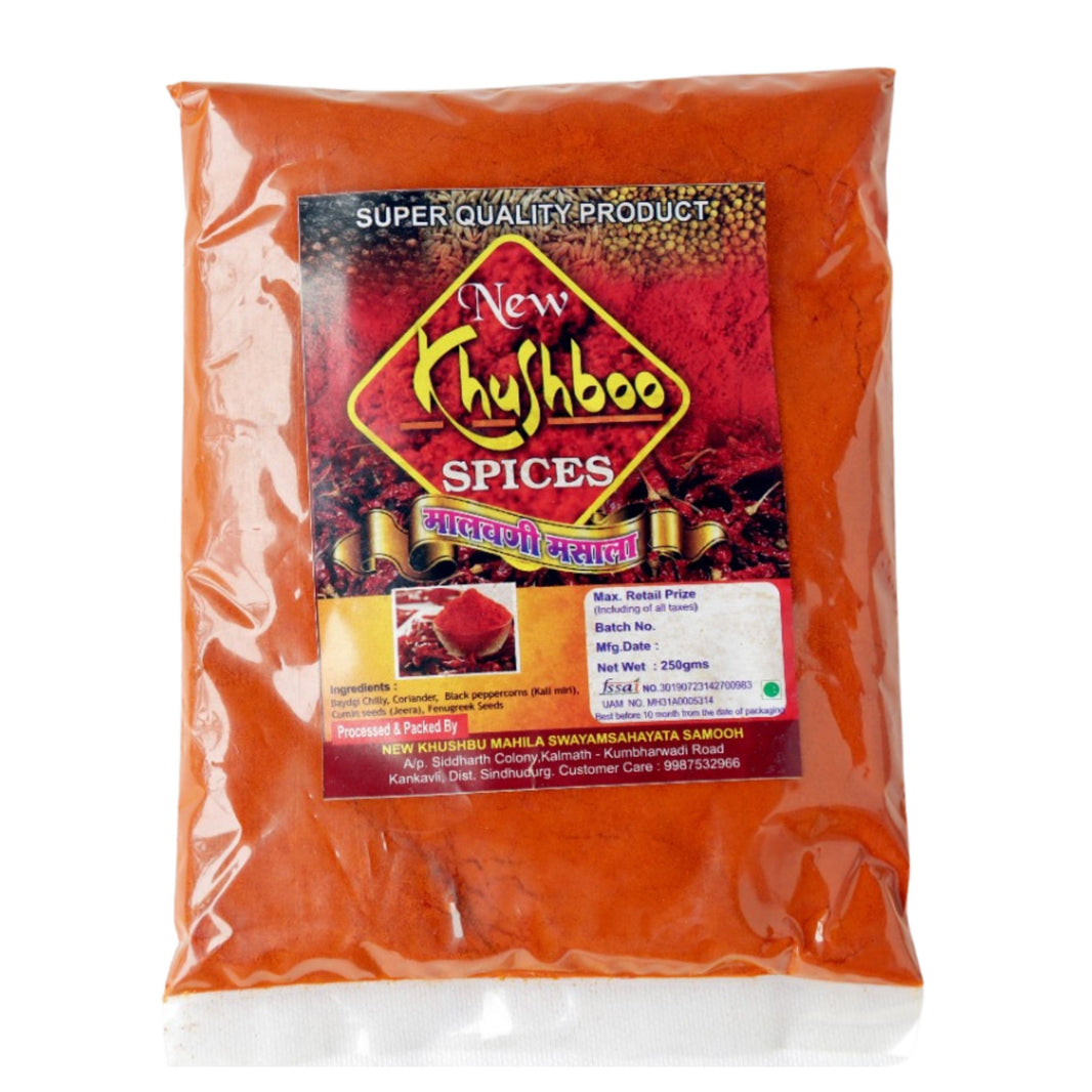 NEW KHUSHABU, Spices, Malwani Masala, Made By Natural Ingredients, No Artificial Chemicals, Pack Of 250 gm