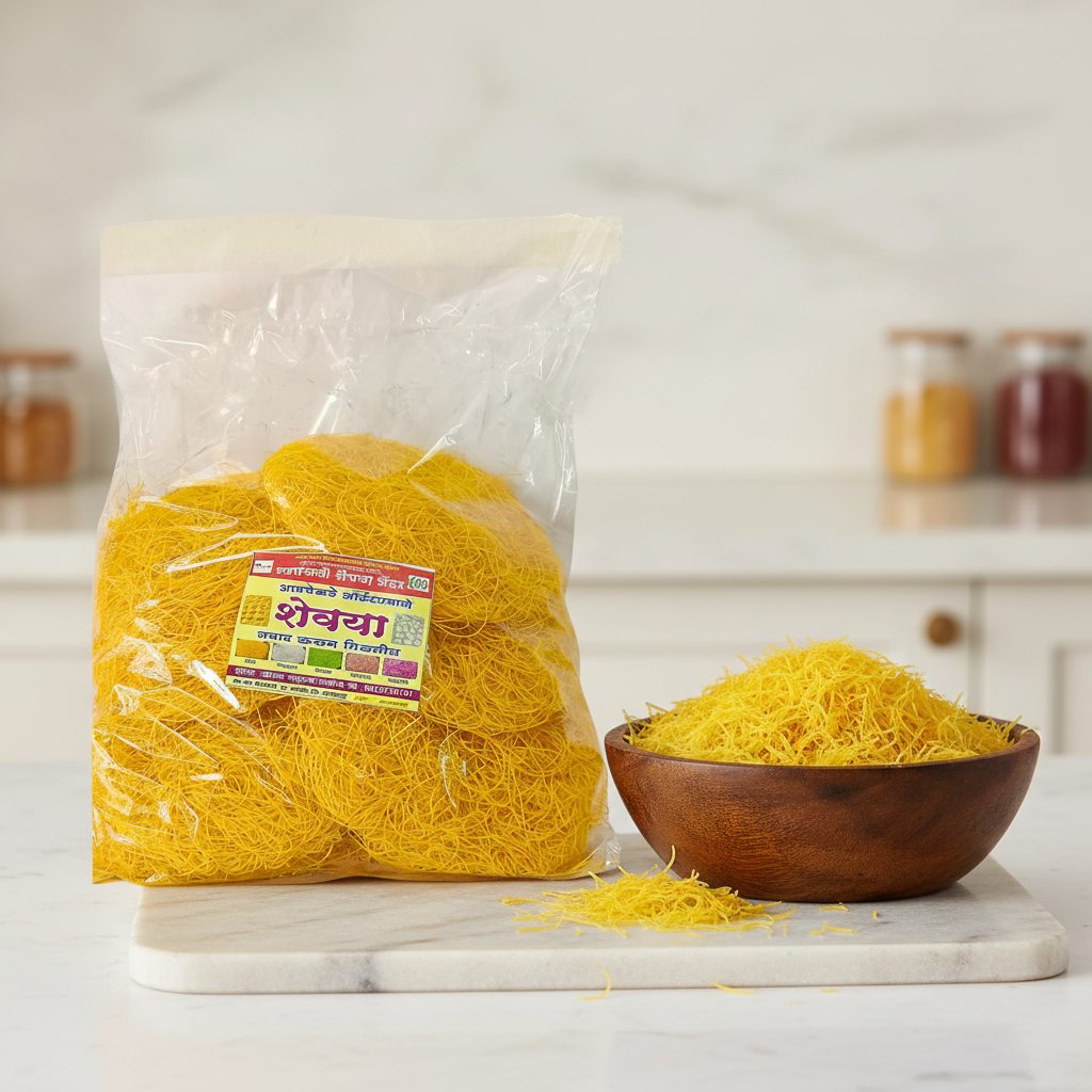 SWARANJALI Mango Shevai, No Maida, Laxmi SHG, Made By Natural Ingredients, Pack of 1000 gm
