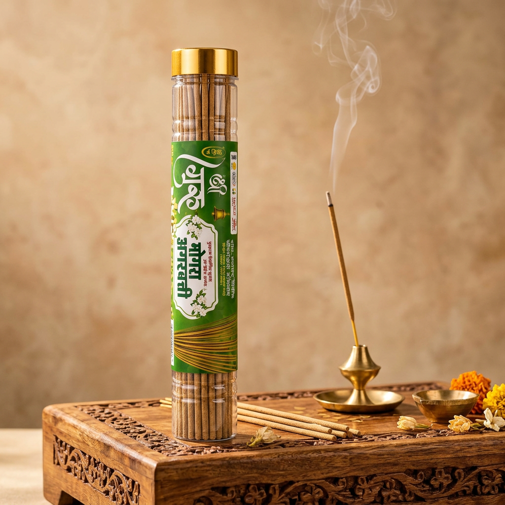 Shree Guru Mogra Agarbatti 100gm Traditional Jasmine Incense Sticks for Pooja, Meditation and Home Fragrance