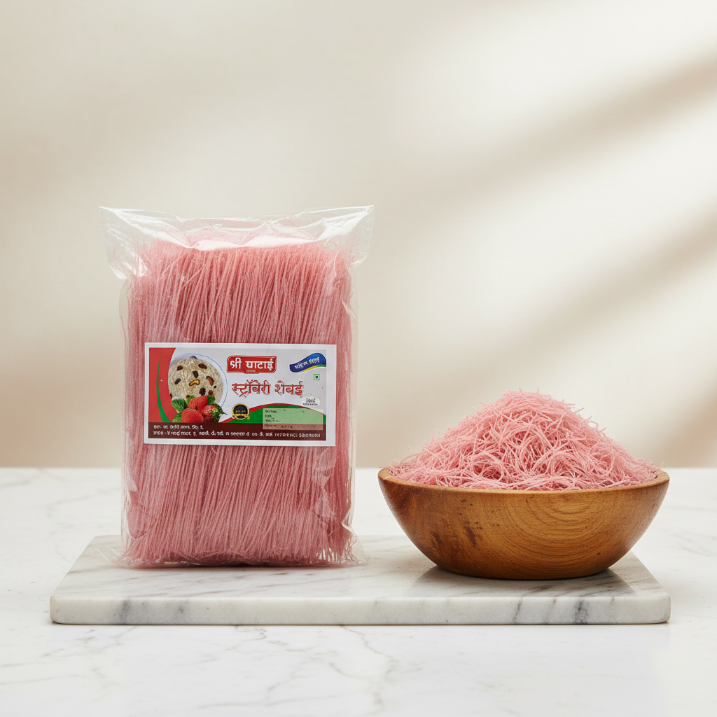 GHATAIDEVI SHG, Strawberry Shevai, No Maida Made By Natural Ingredients, Pack of 200 gm