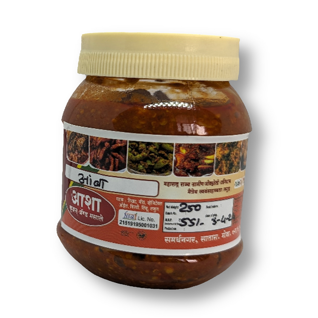 ASHA FOOD & MASALA Mango Pickle, Made By Natural Ingredients, No Artificial Flavour, Pack of 250 gm