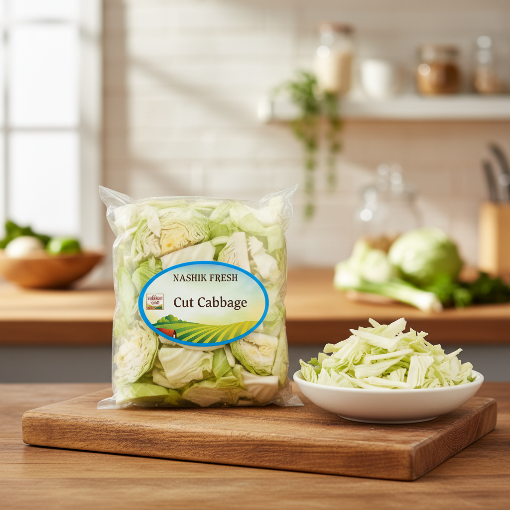 FRESH Cut Cabbage Pack Of 200gm Fresh Ready To Cook Leafy Vegetable Crisp Premium Quality Healthy