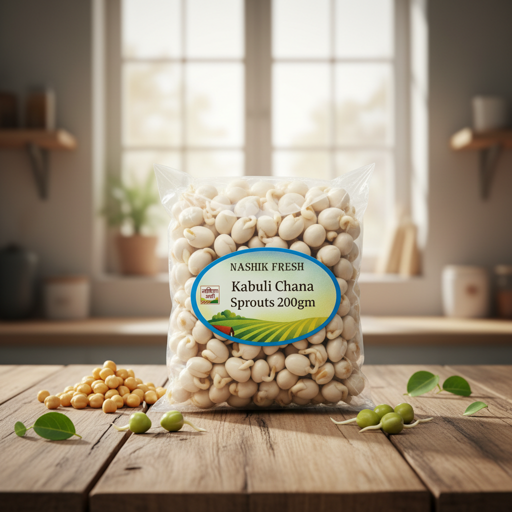 FRESH Kabuli Chana Sprouts Pack Of 200gm Fresh Natural White Chickpeas Protein Rich Healthy Daily Nutrition