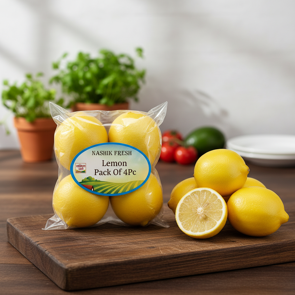 FRESH Lemon Pack Of 4Pc Fresh Citrus Fruit Juicy Refreshing Premium Quality Daily Use