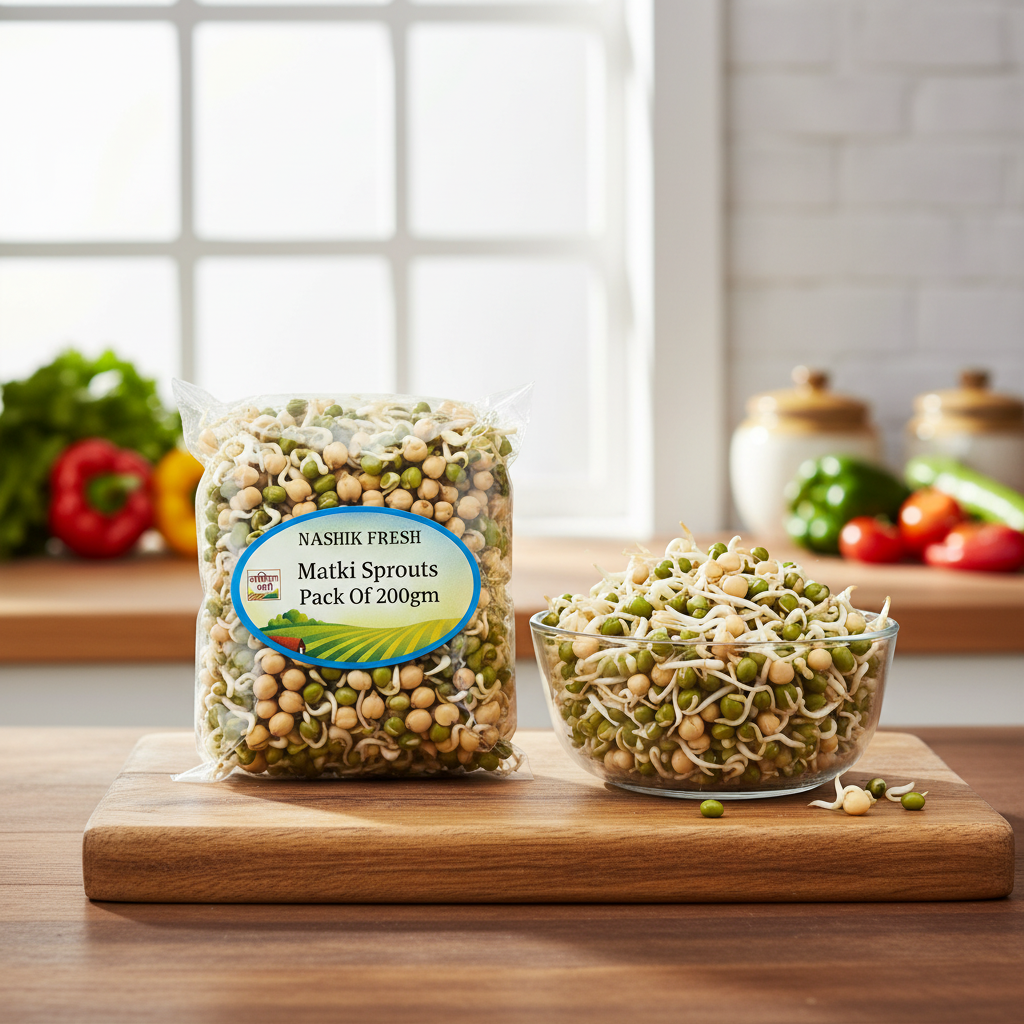 FRESH Matki Sprouts Pack Of 200gm Fresh Natural Moth Beans Protein Rich Healthy Daily Nutrition