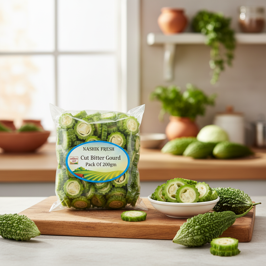 FRESH Cut Bitter Gourd Pack Of 200gm Fresh Ready To Cook Karela Healthy Premium Quality Daily Cooking