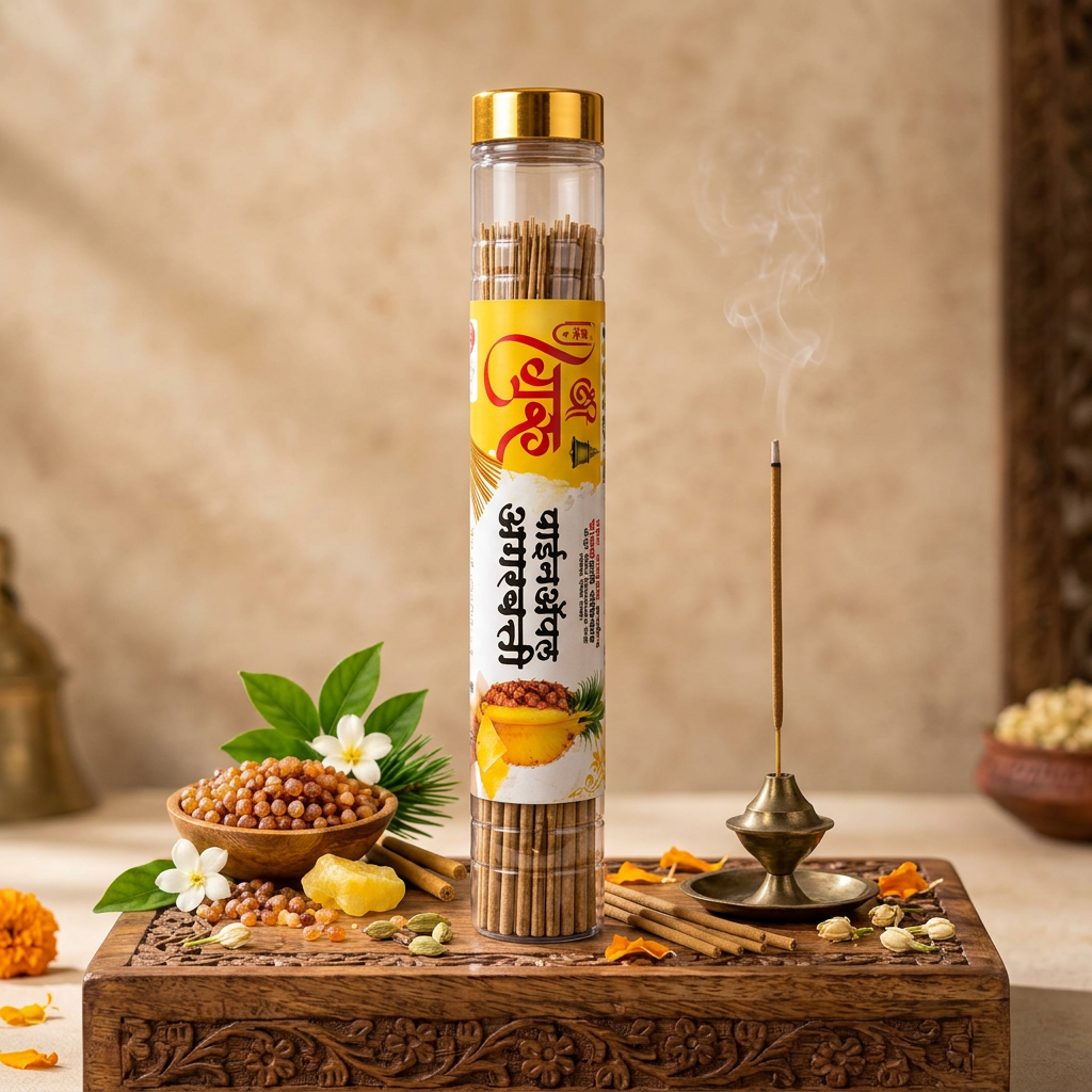 Shree Guru Pineapple Agarbatti 100gm Tropical Fragrance Incense Sticks for Home, Office and Gifting