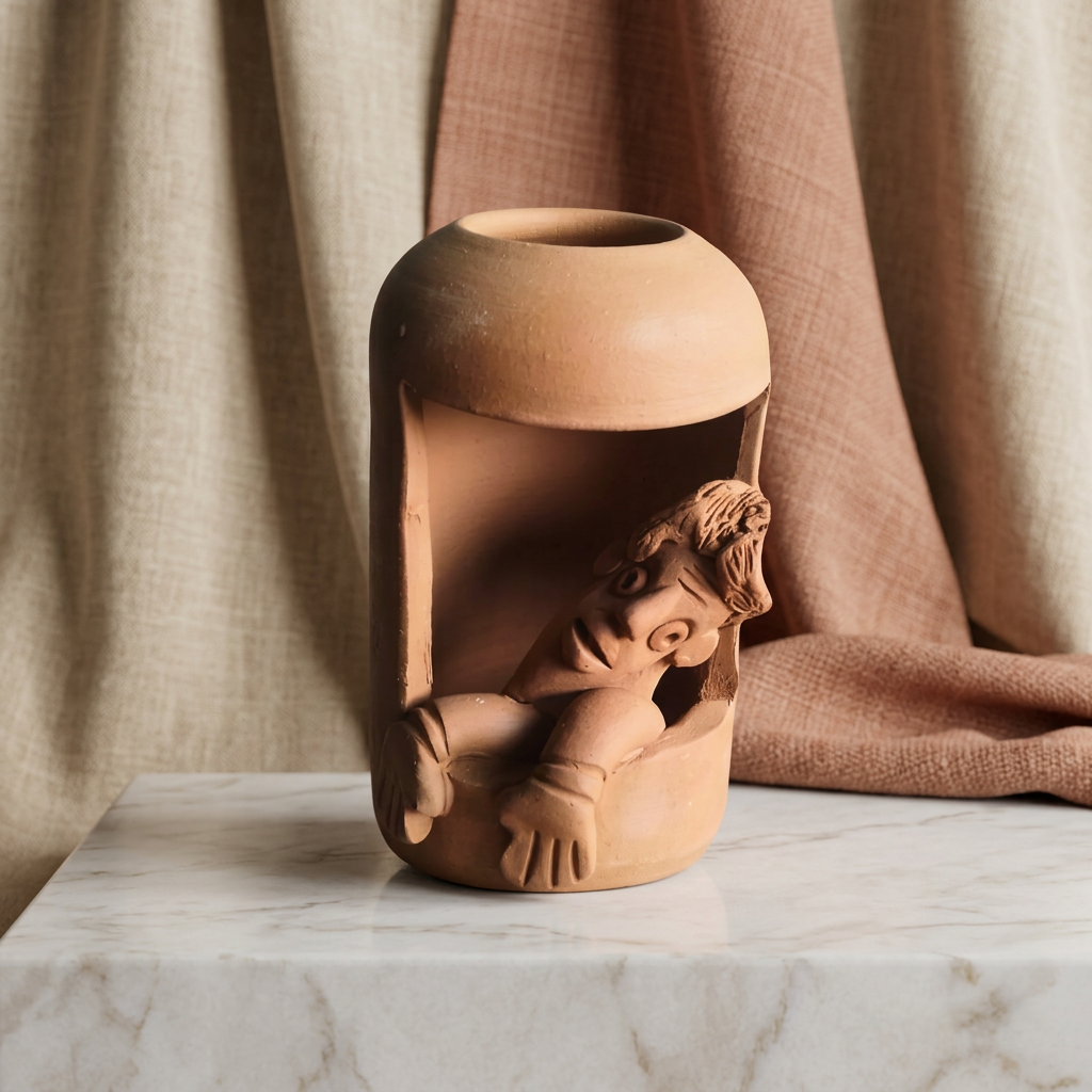 ARTISTIC POT Terracotta, Made By Natural Soil, Local Craftsmanship, PM Vishwakarma, Pack Of 1
