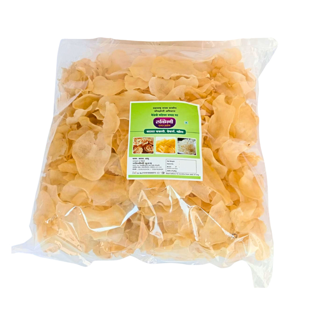 RUKMINI PAPAD UDYOG, Potato Wafers, Vaibhav Laxmi SHG, Natural Ingredients, No Artificial Essence, Pack of 500 gm