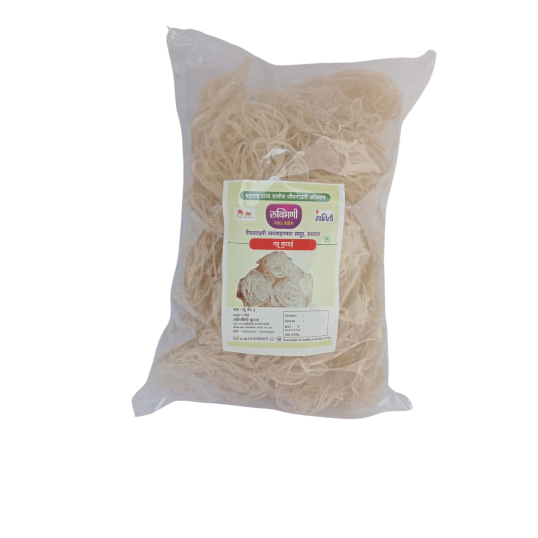 RUKMINI PAPAD UDYOG, Wheat Kurdai, Vaibhav Laxmi SHG, Natural Ingredients, No Artificial Essence, Pack of 500 gm