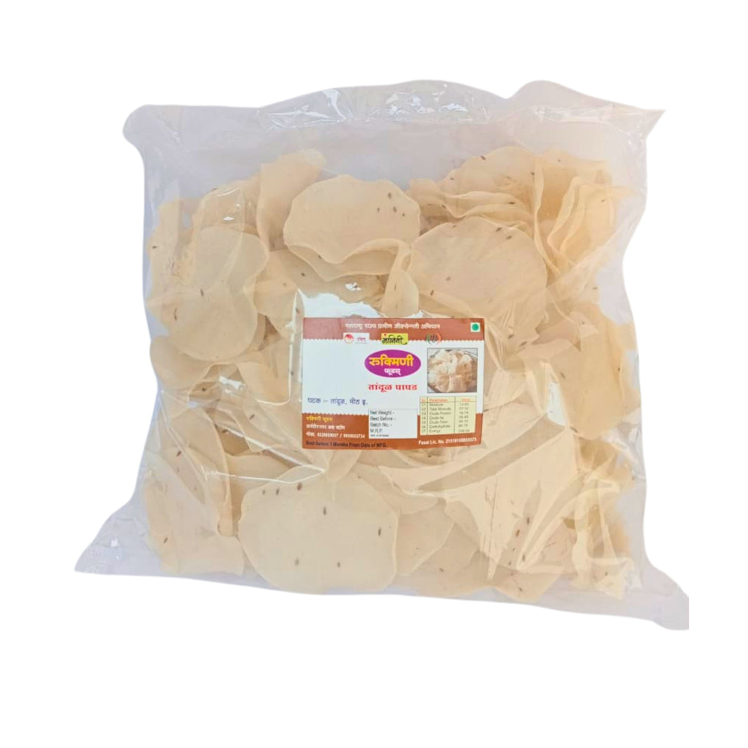 RUKMINI PAPAD UDYOG, Rice Papad, Vaibhav Laxmi SHG, Natural Ingredients, No Artificial Essence, Pack of 500 gm