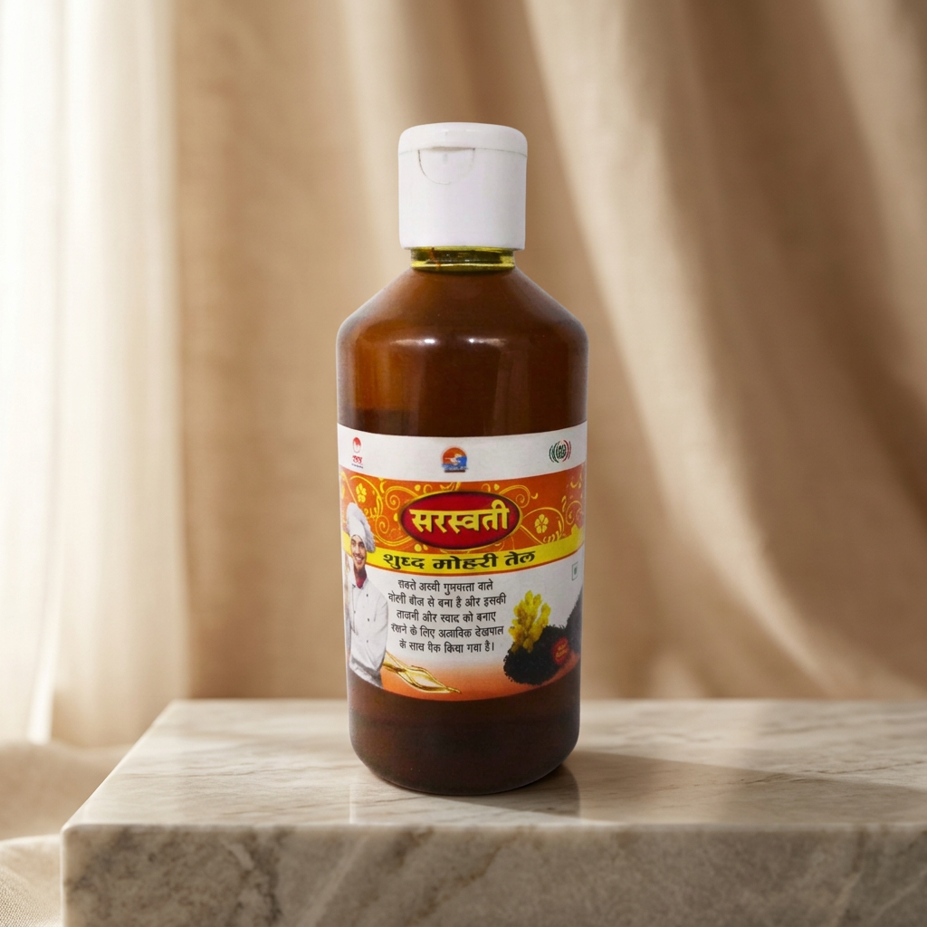SARASWATI Mustard Oil, Mohari Oil, wooden Pressed Oil, Saraswati SHG, Natural, Chemical Free, 200 gm