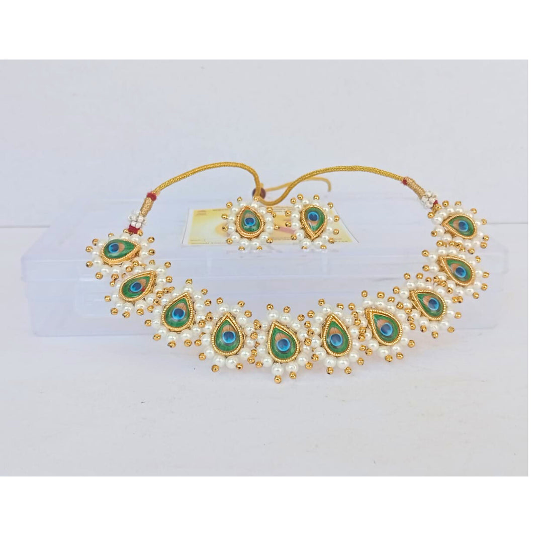 SN Set Of Mangalsutra, Neckless, Ear Rings, Peacock Design, Jewellery, Swamini SHG, Environmentally Friendly, Handmade Jewellery, Pack of 1 Set