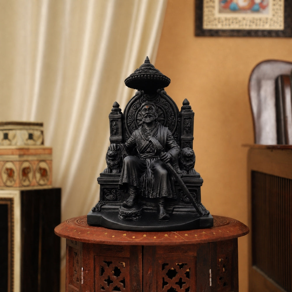 SADARAM Traditional Handmade Chemical-free Clay Chhatrapati Shivaji Maharaj Murti Made From Natural Soil Pack of 1