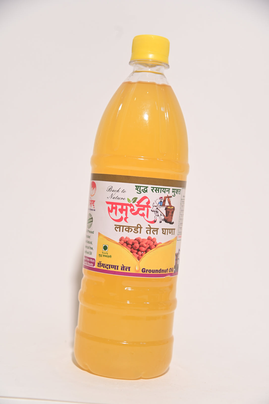 Samrudhi Shengdana Oil , wooden-pressed, Made By Natural Ingredients, Healthy, Pack of 1000 ml