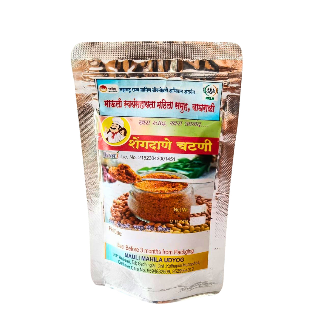 MAULI Shengdana Chutney, Groundnut Chutney, Made by Natural Ingredients, Mauli SHG No Artificial Flavour, Pack Of 100 GM