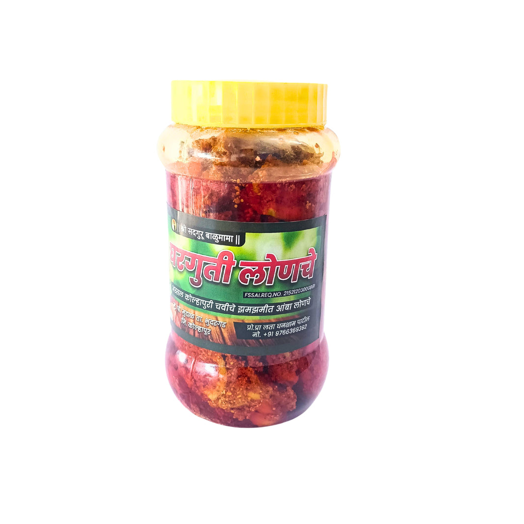 GHARGUTI Mango Pickle, Natural Ingredients, No Artificial Colour, Shree Sadguru Balumama SHG, Pack of 500 gm