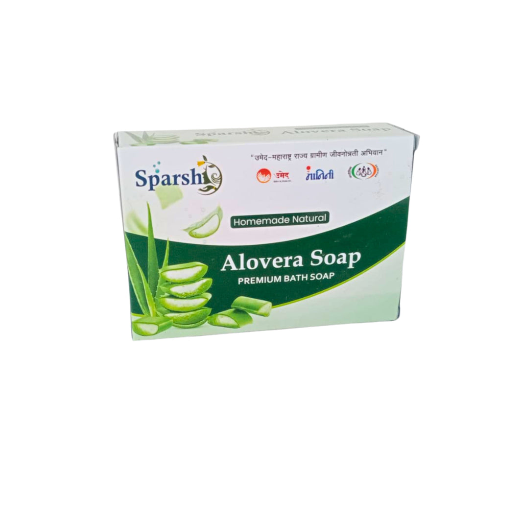 SPARSHAleovera Soap, Made By Natural Ingredients, Gautami SHG, No Artificial Chemical, Homemade Soap, Paraben Free, Sulphate Free, Pack of 75 gms