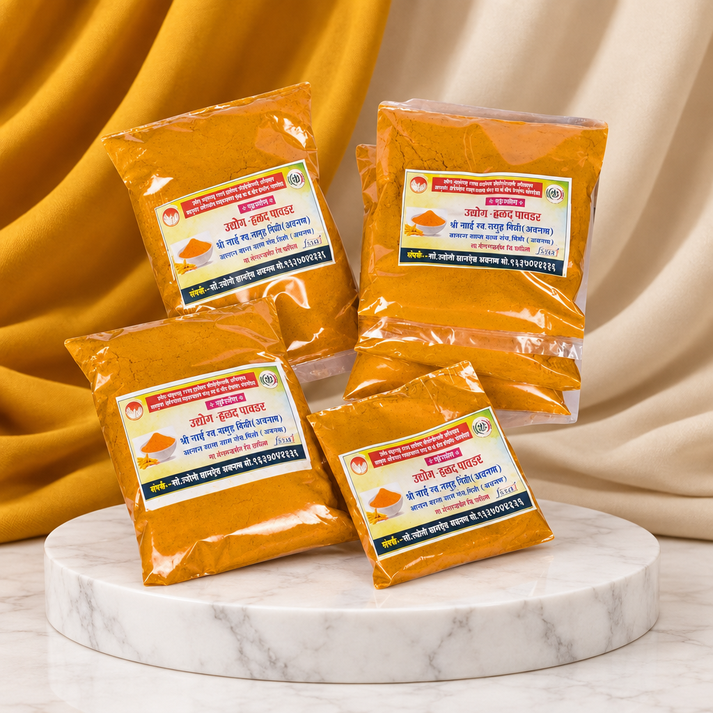 Turmeric powder, Produced By SHG Women, Shri Sai SHG, No artificaial Flavour, Pack Of 250 gms