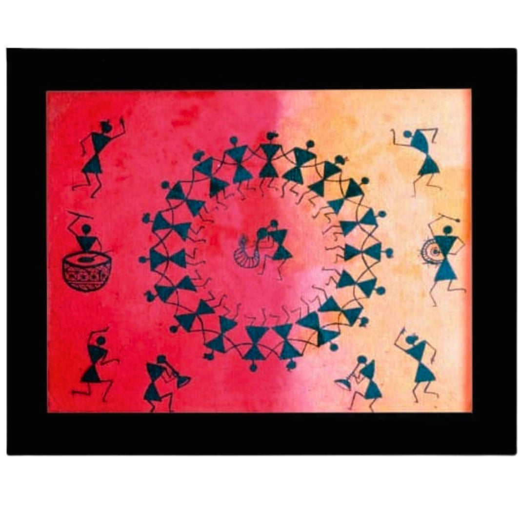 Bharari CMRC, Warli Painting With Frame, Handcrafted Wall Art, Pack of 1 Piece