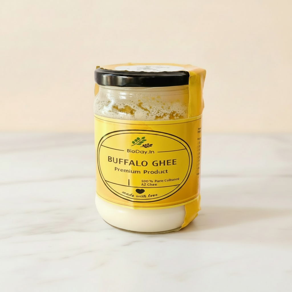 BIODAY.IN Buffalo Desi Ghee Made from Pure Buffalo Milk No Artificial Essence Traditional Pack of 550 ml