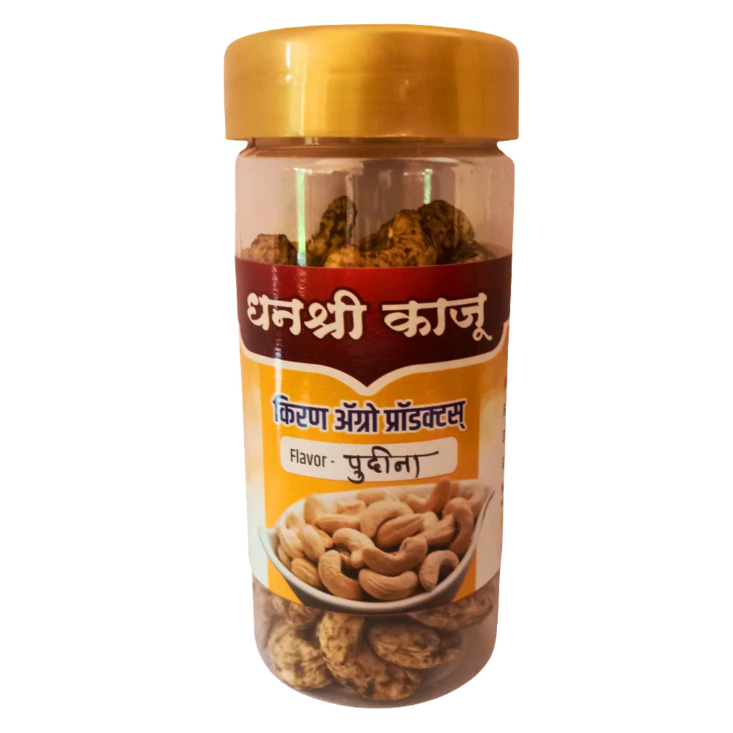 DHANASHREE CASHEW, Pudina Flavoured Cashew, Healthy, Fiberous, Natural Flavour, Pack of 100gm