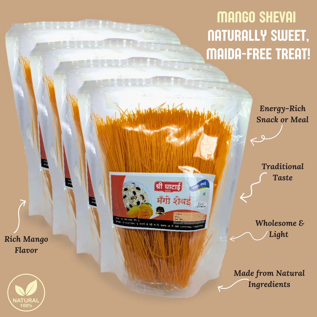 GHATAIDEVI SHG, Mango Shevai, No Maida Made By Natural Ingredients, Pack of 200 gm