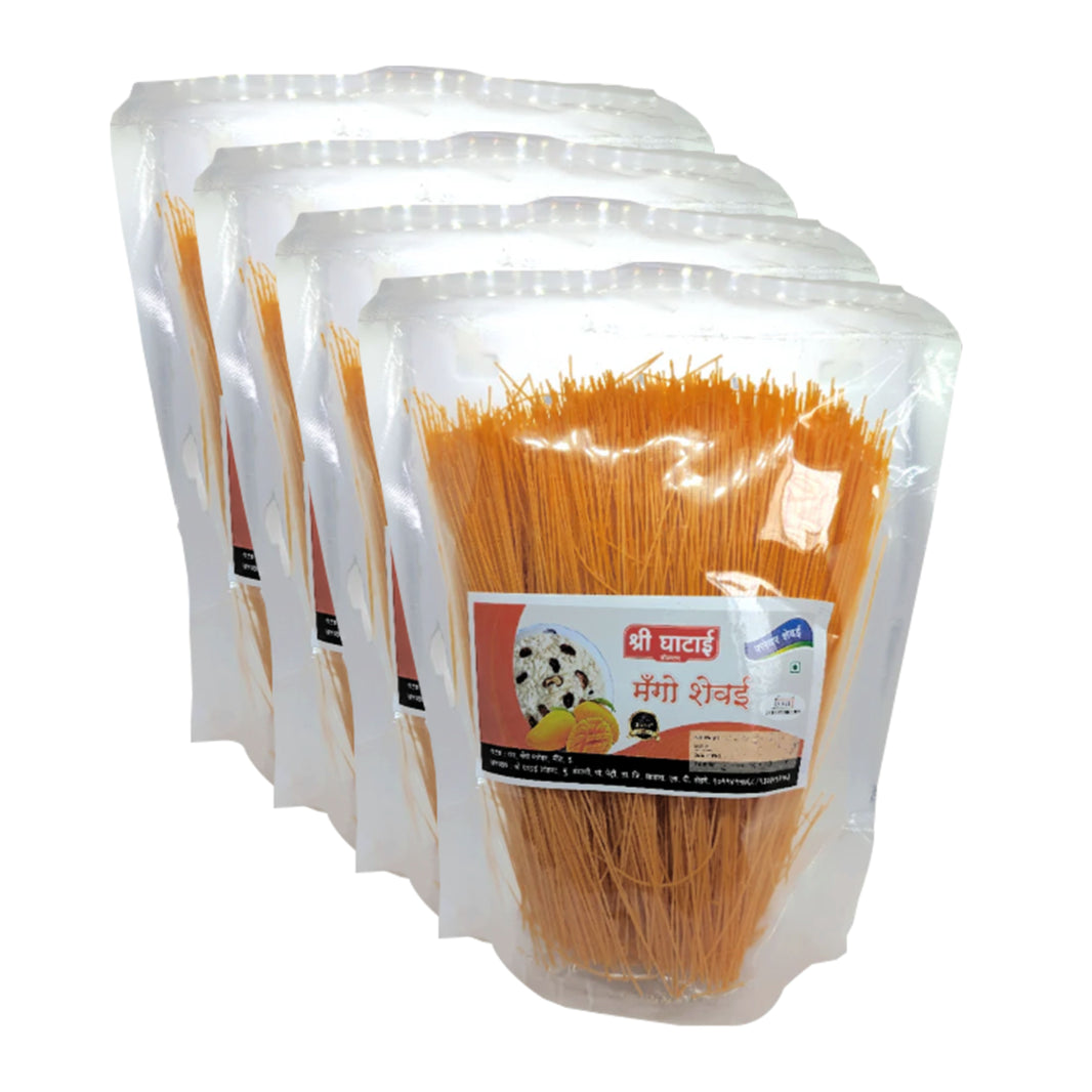 GHATAIDEVI SHG, Mango Shevai, Pack of 4, No Maida Made By Natural Ingredients, Pack of 200 gm