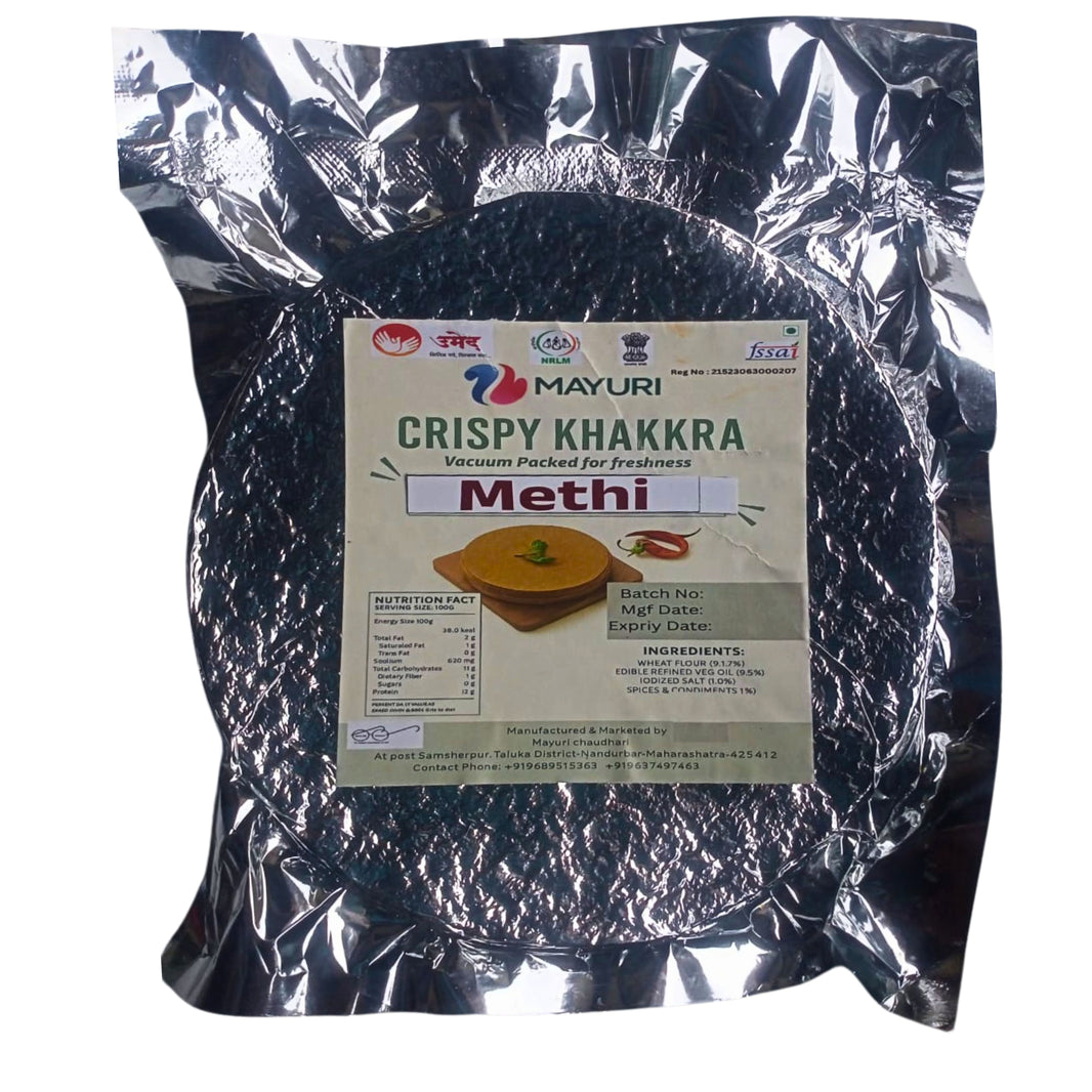 Jay Ambe SHG Methi Cheese Khakhra – Organic, No Artificial Color | 100% Pure & Chemical Free | Nandurbar | 200 gm