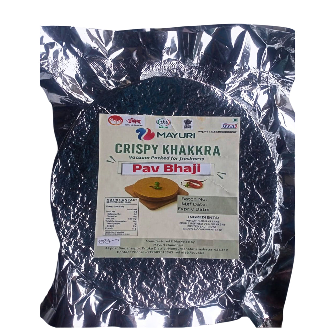 Jay Ambe SHG Pav Bhaji Khakhra – Organic, No Artificial Color | 100% Pure & Chemical Free | Nandurbar | 200 gm