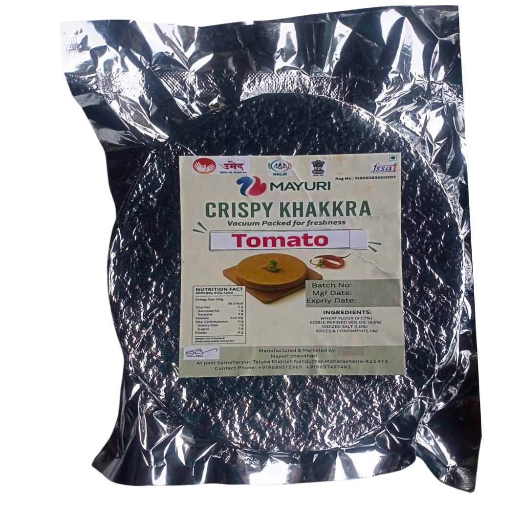 Jay Ambe SHG Tomato Khakhra – Organic, No Artificial Color | 100% Pure & Chemical Free | Nandurbar | 200 gm