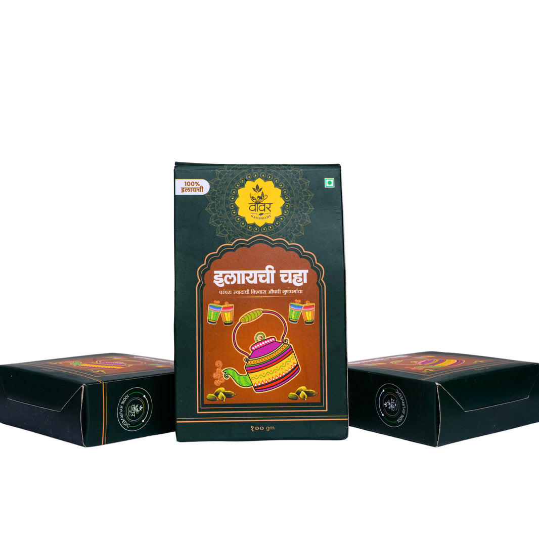 VAVAR Elaichi Chaha – Authentic Maharashtrian Cardamom Tea for Health & Mood | Jijamata SHG, 100g