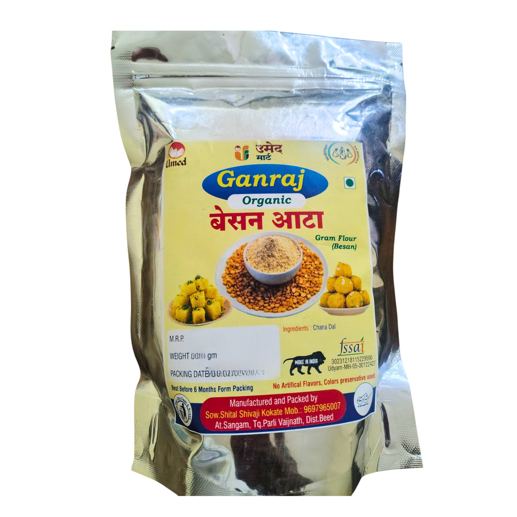Ganraj Kapileshwar Besan Ata – Organic, No Artificial Color | 100% Pure & Chemical Free | Beed | 398g