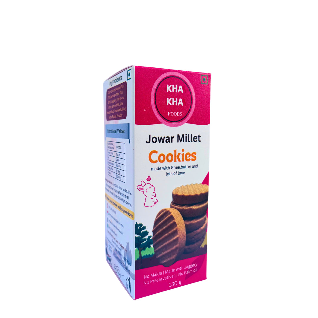 KHA KHA Foods Hand-made Jowar, Made by Ghee, Jaggery, Dry Fruits,Seeds, No Maida, No Artificial colour, No Preservatives Pack of 130 gm
