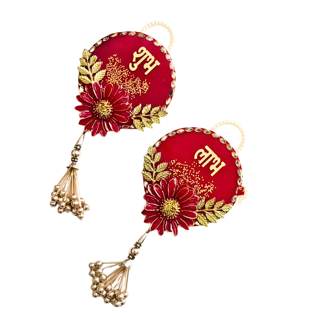 LAXMI MATA – Shubha Labh (Red Resin) | Premium Quality, Handmade with Care, Authentic, Durable | Pack of 1 Pics