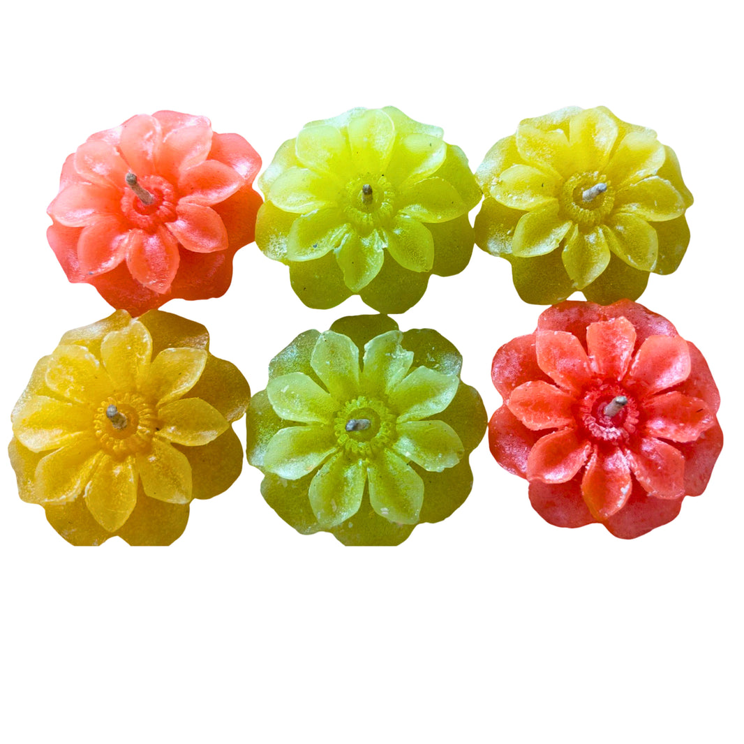 Mauli Mahila SHG, Colorful Floral Scented Wax Candles, Pack Of 6,