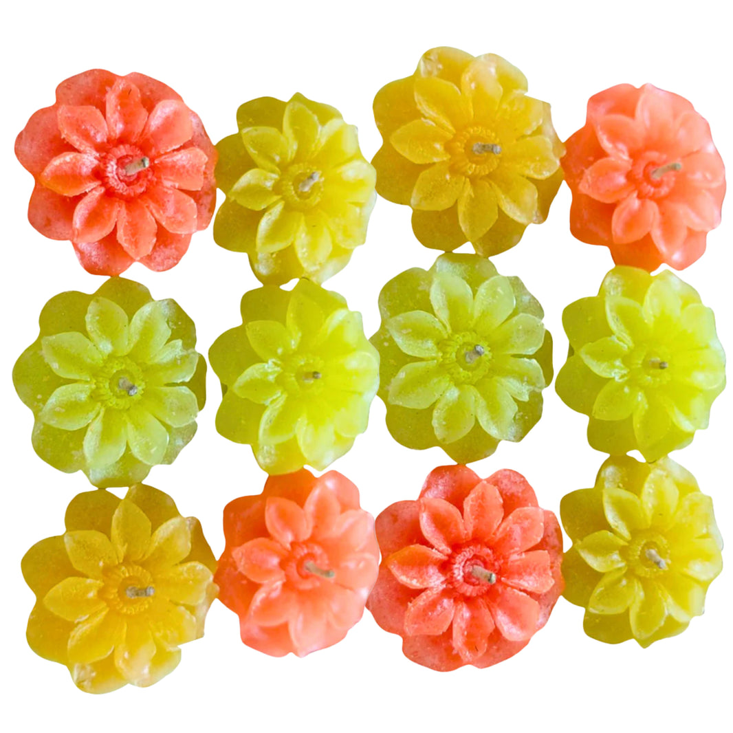 Mauli Mahila SHG, Colorful Floral Scented Wax Candles, Pack Of 12,