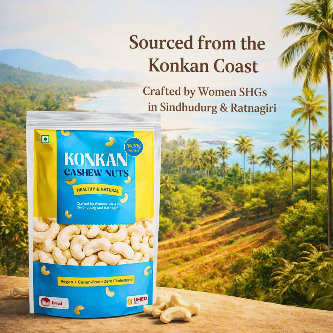 UmedMart Konkan Cashew Nuts (Kaju) Whole W240, 400g Pack – Premium Single Origin (Maharashtra), Minimally Processed, No Added Preservatives
